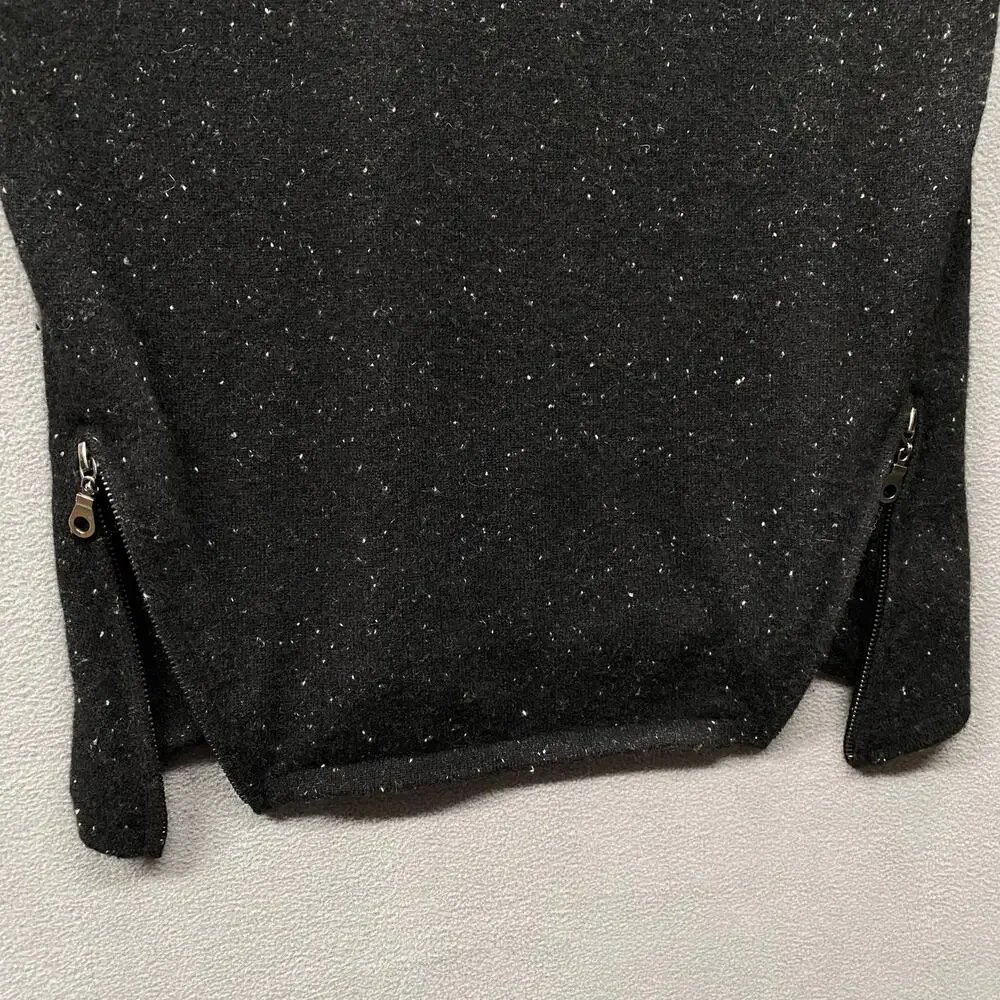 Knyt Lynk Cashmere V Neck Sweater Black Women S Speckled Casual Cozy Long Sleeve